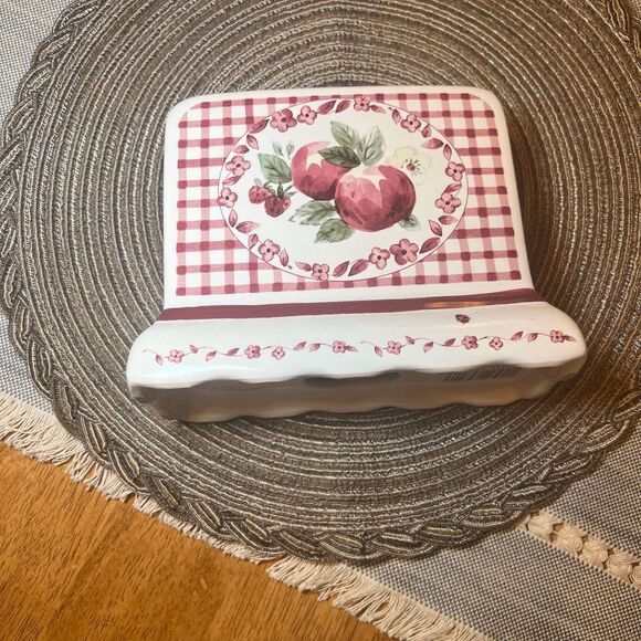 pfaltzgraff delicious pattern vintage‎ ceramic napkin holder - Picture 1 of 3